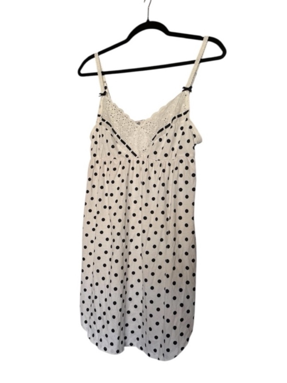 Vintage 90’s/Y2K Victoria's Secret White and Black Polka Dot Chemise RARE